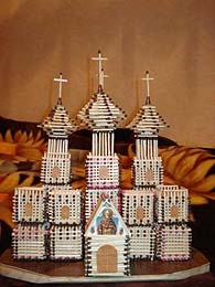 Temple made from matches