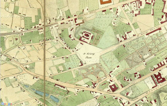 Площа св. Юра на плані Львова 1844 року