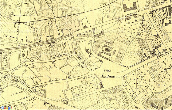 Площа св. Юра на плані Львова 1861 року