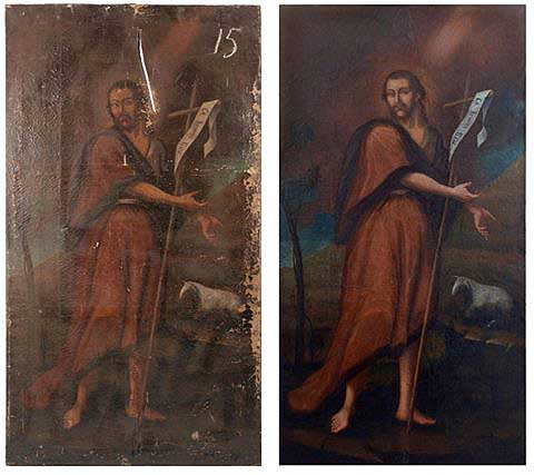 Ікона до і після реставрації