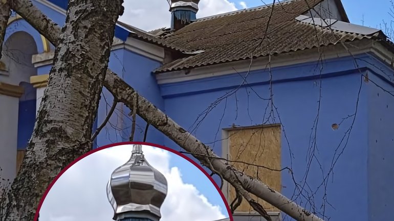 У селі Золота Балка на Бериславщині обстрілами пошкоджено купол церкви - фото 1