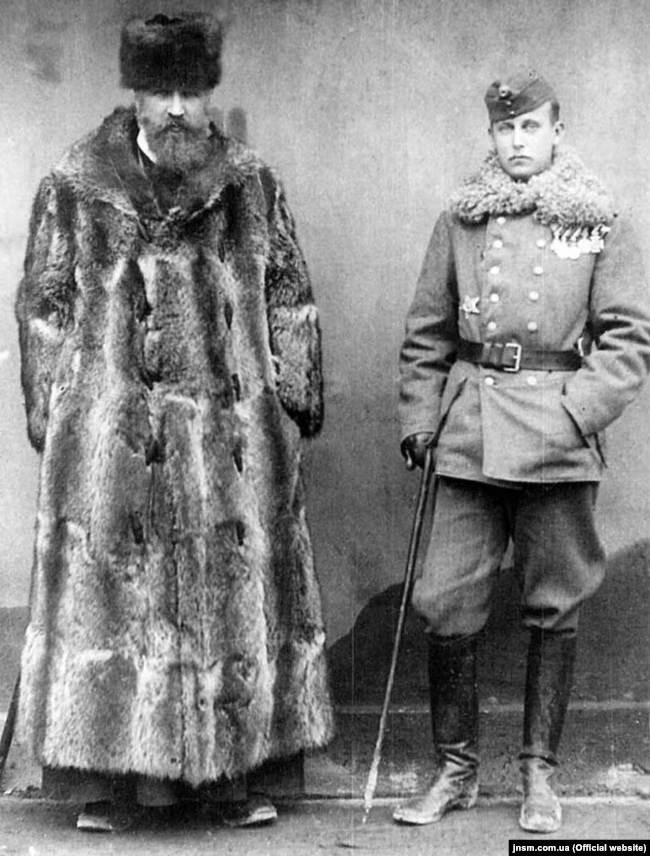 Митрополит Андрей Шептицький (ліворуч) і Вільгельм Габсбурґ (Василь Вишиваний). 1918 рік - фото 133261