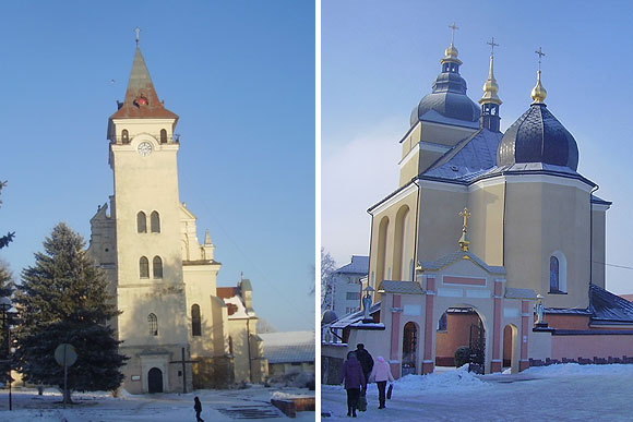 Костел і церква в Рогатині стоять поруч