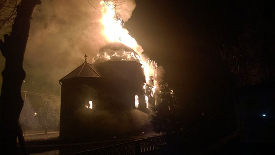Пожежа в Іллінському храмі Камінь-Каширська. Джерело: http://kam-blag.church.ua/