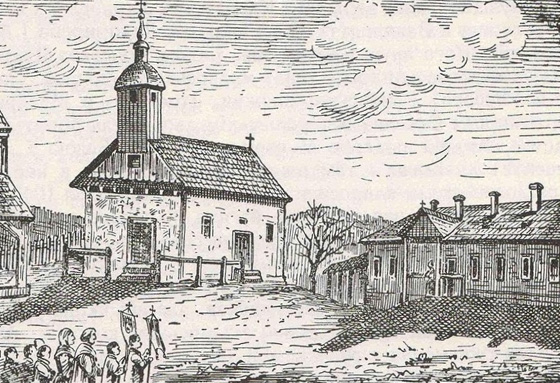 Одне з перших зображень Боронявського монастиря (ХІХ ст.)