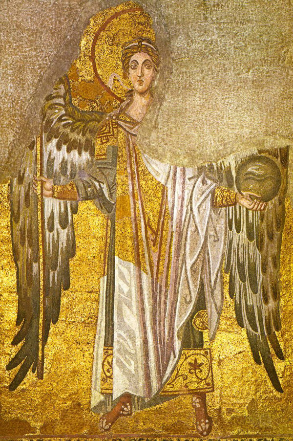 0.	Архангел Михаїл. ІХ ст. Мозаїка з Святої Софії в Константинополі (тепер - Стамбул). Фото з: http://acheiropoietos.tumblr.com/post/8025621930/archangel-michael-9th-century-from-the-hagia 