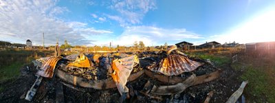 Перед бегством из северных районов Харьковщины оккупанты сожгли храм ПЦУ