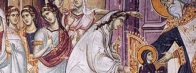 Мануїл Панселін. Фреска Успенського собору Протата, Афон. XIII-XIV ст.