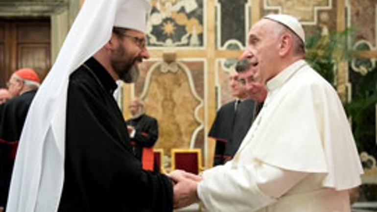 Pope Francis met head of the Ukrainian Catholics Sviatoslav Shevchuk - фото 1