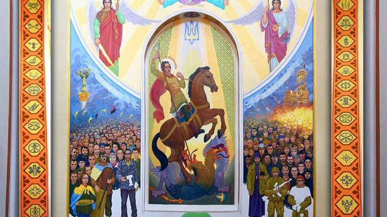 «Кіборгів», воїнів АТО та учасників Майдану зобразили на унікальній іконі - фото 1