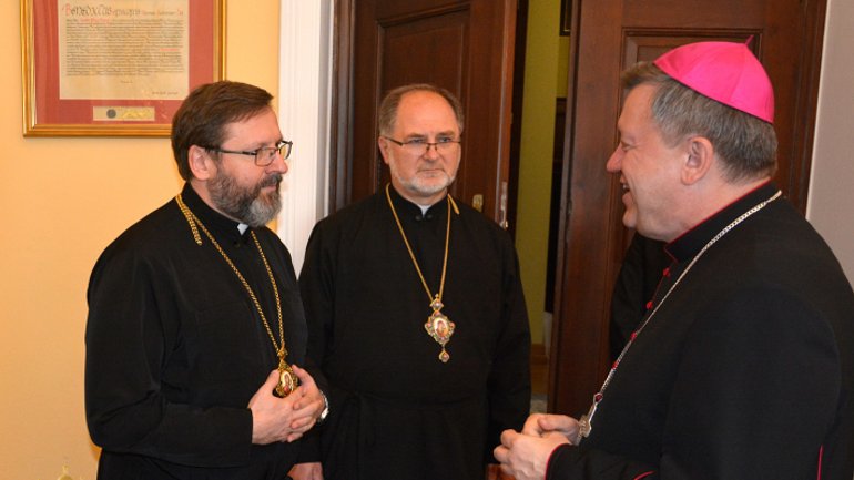 Патріарх УГКЦ подякував Митрополиту Вроцлавському за допомогу в організації греко-католицьких парафій - фото 1