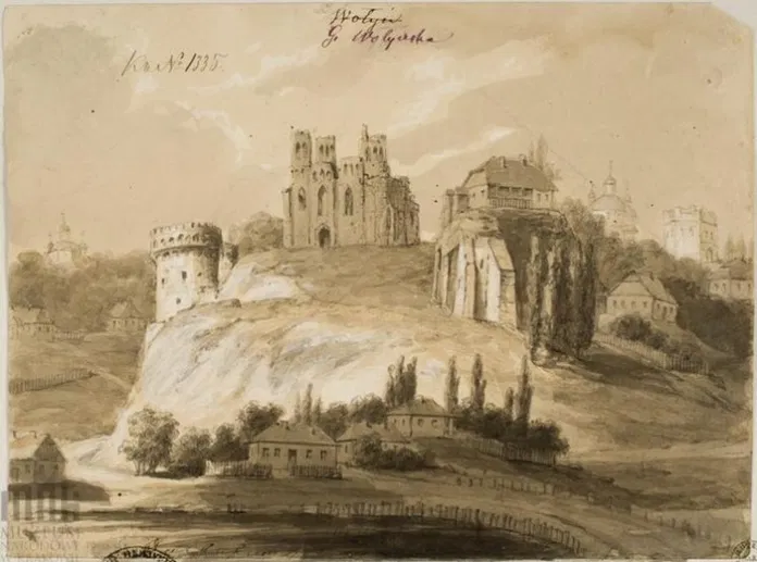 Замкова гора в Острозі. Малюнок Наполеона Орди, 1870-і роки - фото 66586