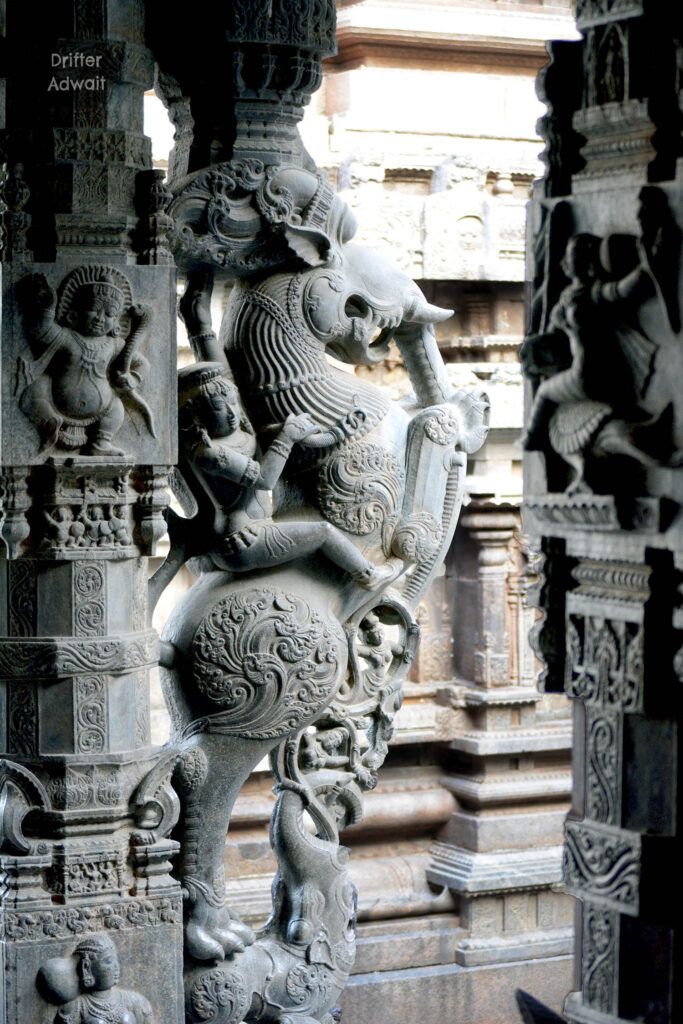 Ялі (слонолев).Скульптура з храму Джалакандешварар (м.Веллор, штат Таміл Наду, Індія). - фото 124228