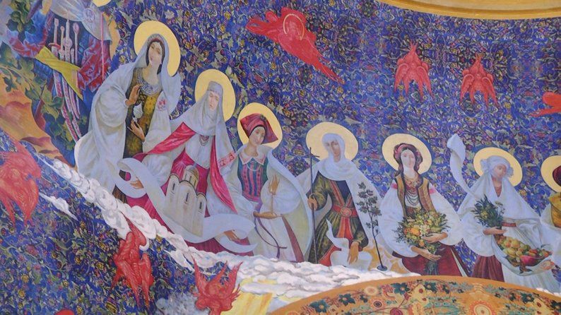 Біблійні персонажі, козаки та петриківський розпис — у Свято-Михайлівському соборі Житомира створили нові фрески - фото 127436